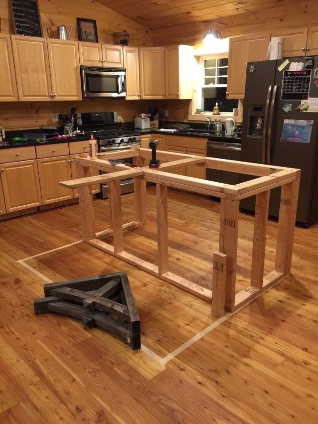 how to make a kitchen island with a concrete countertop start finish