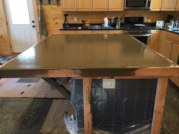 how to make a kitchen island with a concrete countertop start finish
