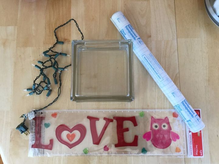Diy Plain Glass Block To Glowing Valentine Decor Hometalk