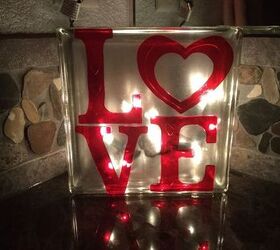 plain glass block to glowing valentine decor