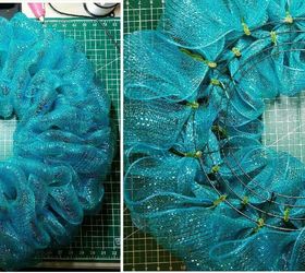 deco mesh poof wreath tutorial, crafts, how to, wreaths, Front and back view of completed mesh