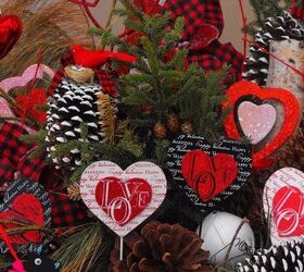 plaid valentines day winter container, seasonal holiday decor, valentines day ideas