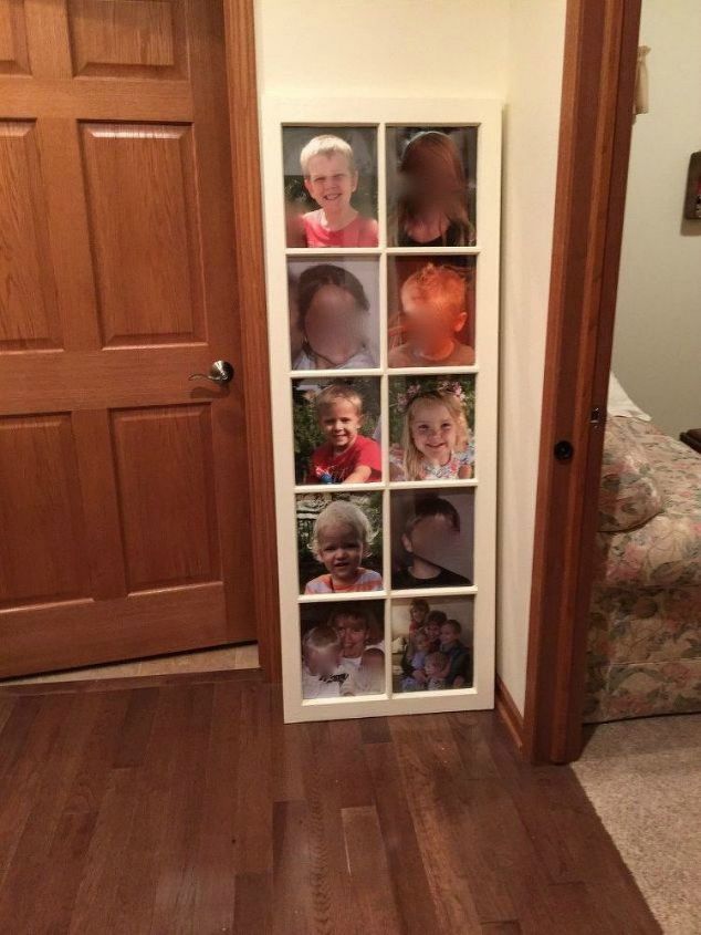 s show off your family photos with these 16 creative ideas, Use a vintage window and multiple photos
