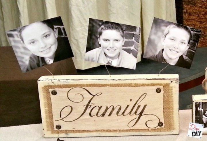 s show off your family photos with these 16 creative ideas, Display them from a piece of wood