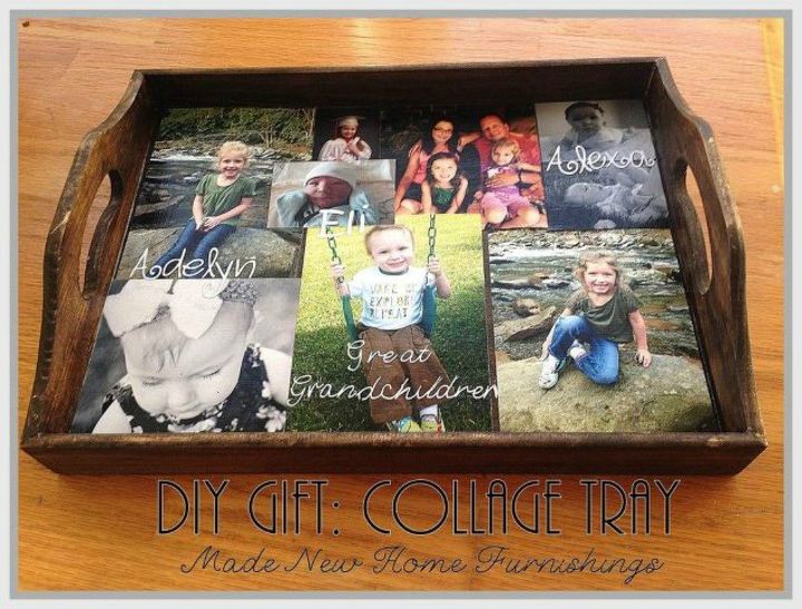 s show off your family photos with these 16 creative ideas, Glue them onto a serving tray