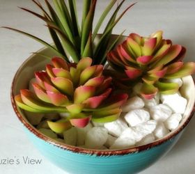s how to get gorgeous table top decor for under 2, home decor, how to, painted furniture, Create an everlasting succulent garden