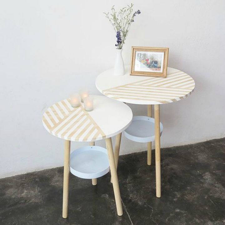 s cut plastic ontainters in half to copy these 16 cool ideas, This fabulously chic side table