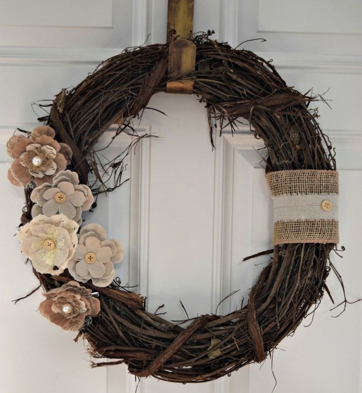 easy 15 minute rustic wreath, crafts, wreaths