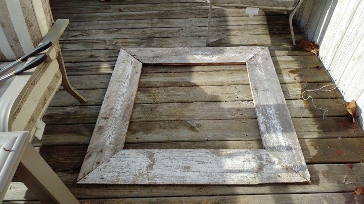 my rustic barn wood mirror, home decor, outdoor living