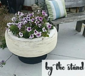 s make your neighbors giggle with these x planter ideas, gardening, Use an old tire as a chic planter