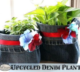 s make your neighbors giggle with these x planter ideas, gardening, Cut up your old jeans into planter pots