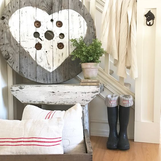 decorating with wooden spools