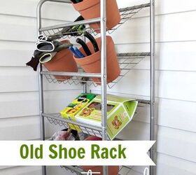 old shoe rack turned gardening and tool stand, gardening, tools
