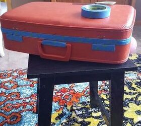 luggage end table diy, painted furniture