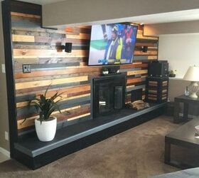 s nail blonde boards together for these incredible ideas, Turn your brick fireplace into a wood stunner