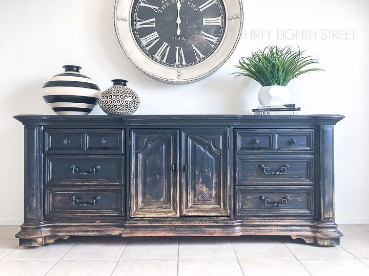 repurposed dresser into media cabinet