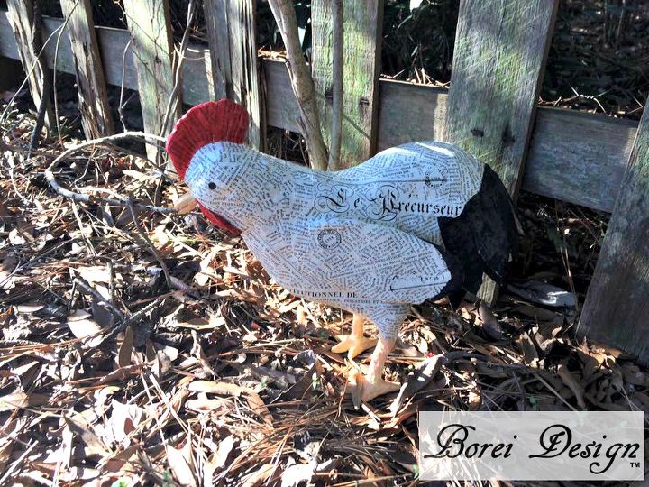 how to make an upcycled french farmhouse rooster, how to