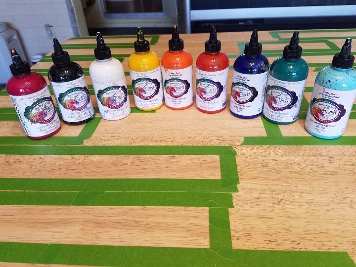 color block kitchen table, kitchen design, painted furniture