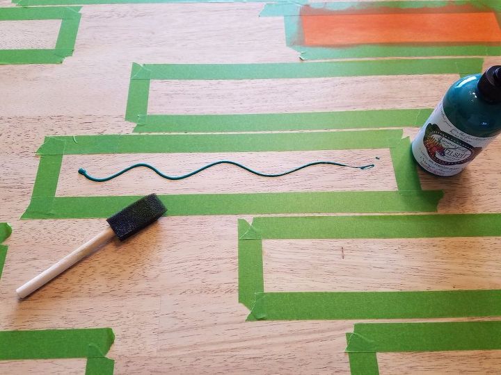 color block kitchen table, kitchen design, painted furniture