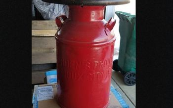 Repurposing Vintage Milk Can to a Side Table