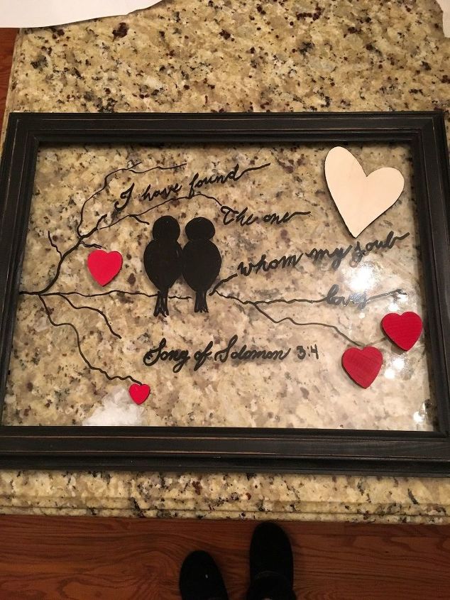 repurposed picture frame now valentine s day art