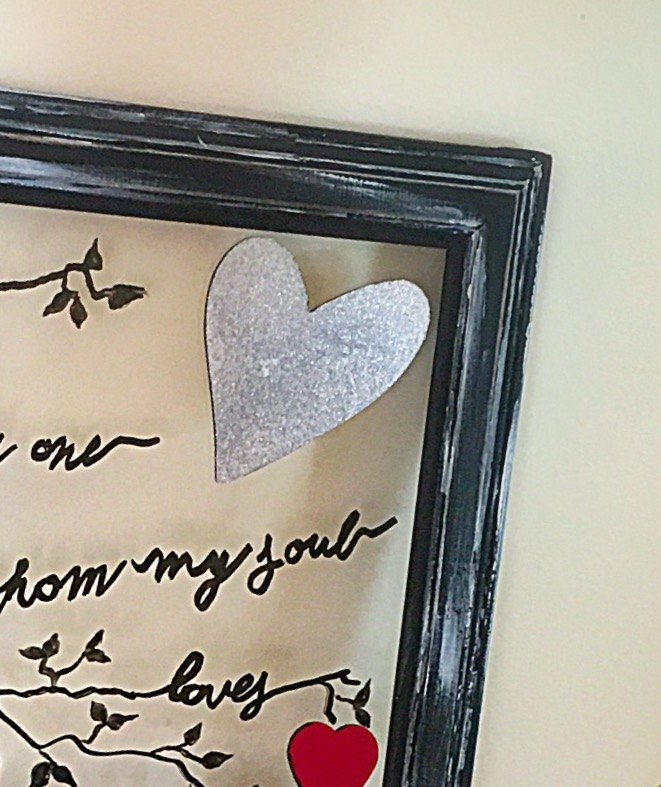 repurposed picture frame now valentine s day art