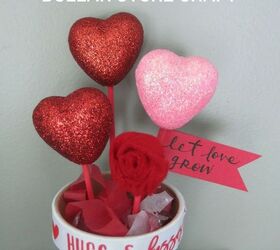valentine s day dollar store craft pot of hearts, crafts, seasonal holiday decor, valentines day ideas