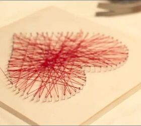 heart shaped string art, crafts, Thread around heart