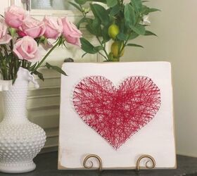 heart shaped string art, crafts, Completed Heart Shape Art