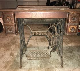 Antique Singer Sewing Machine Treadle Table Cast Iron Stand Legs Base  #174584