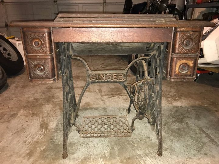 q singer sewing table, painted furniture