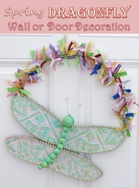 spring dragonfly wall or door decoration, doors