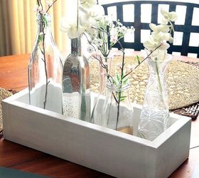 early spring planter box with bud vases, gardening