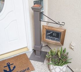 easy chalkboard welcome sign post, chalkboard paint, crafts