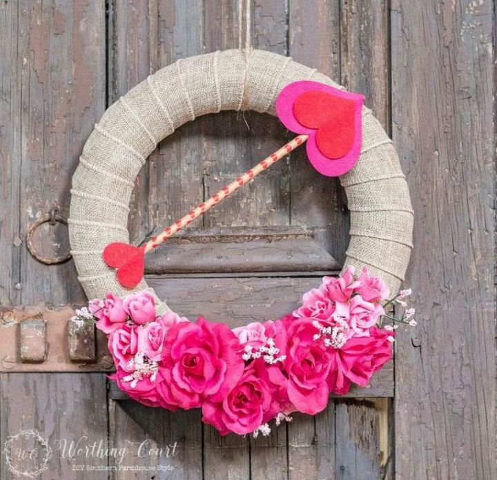 s dress your door for valentine s with these 20 beautiful wreaths, crafts, doors, seasonal holiday decor, valentines day ideas, wreaths, This one made with supplies from the dollar s