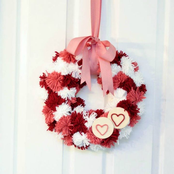 s dress your door for valentine s with these 20 beautiful wreaths, crafts, doors, seasonal holiday decor, valentines day ideas, wreaths, This pink pom pom one