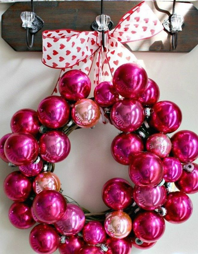 s dress your door for valentine s with these 20 beautiful wreaths, crafts, doors, seasonal holiday decor, valentines day ideas, wreaths, This one that uses your Christmas collection