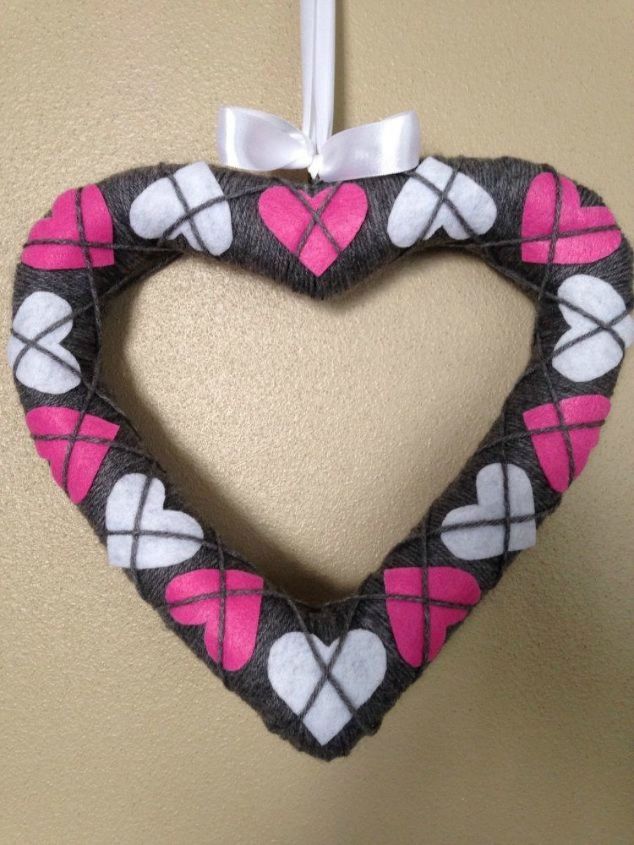 s dress your door for valentine s with these 20 beautiful wreaths, crafts, doors, seasonal holiday decor, valentines day ideas, wreaths, This argyle one that only cost 2