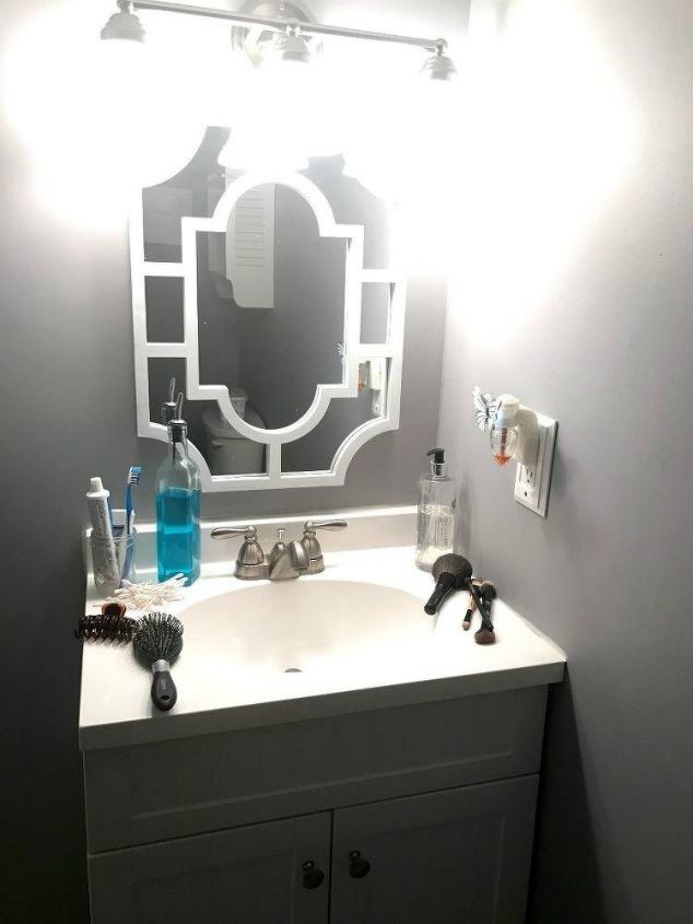 s conquer clutter in your home with these 8 brilliant ideas, home decor, organizing, The Bathroom A tiny and messy vanity