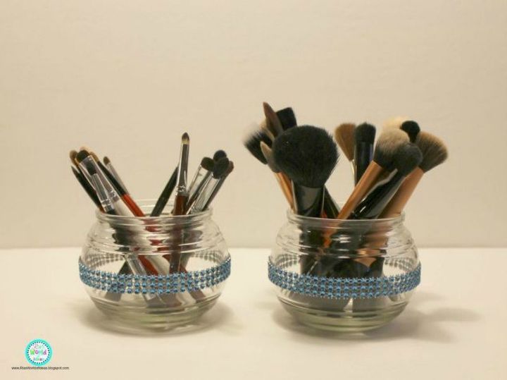 s 15 simple storage solutions from the dollar store, storage ideas, Use apothecary jars for makeup brushes