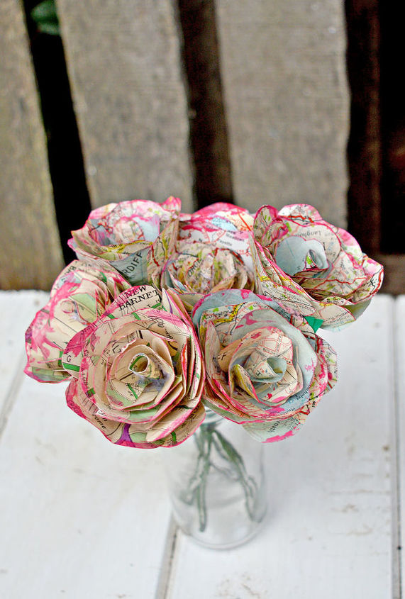 how to make some simple but gorgeous paper flowers with maps, gardening, how to