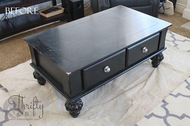 farmhouse style coffee table makeover, painted furniture