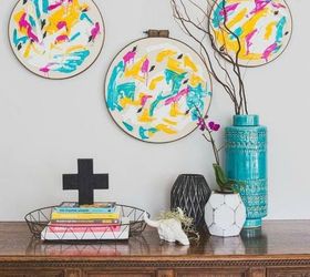 15 ultimate ways to use embroidery hoops in your home decor, Decorate it for your modern entryway