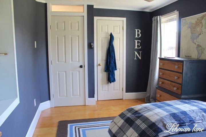 navy boys bedroom, bedroom ideas, diy, home improvement, paint colors, painting, wall decor