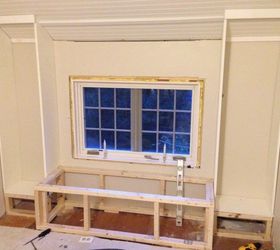 diy bookcase and window seat, bedroom ideas, diy, painted furniture, reupholster, windows, woodworking projects