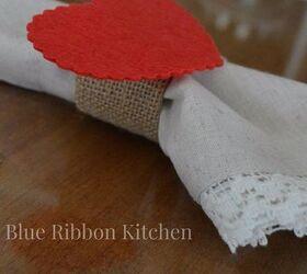 easy burlap valentine napkin rings, crafts, seasonal holiday decor, valentines day ideas