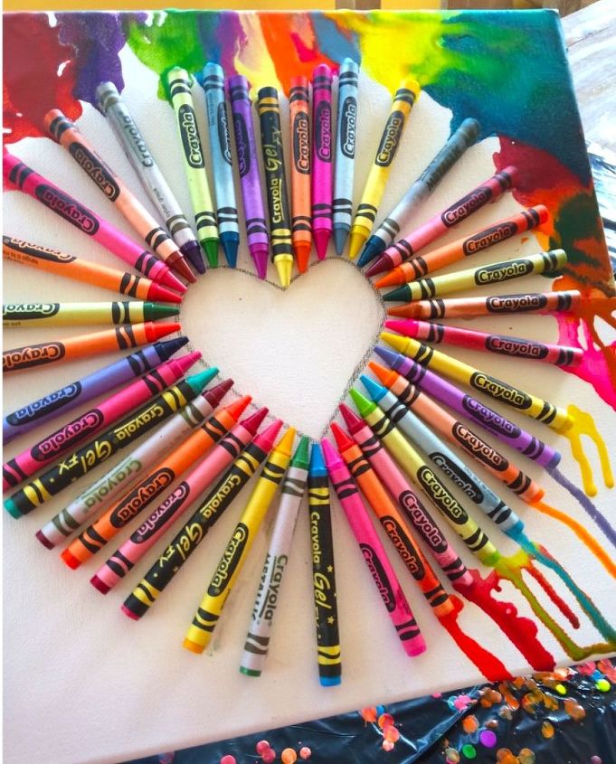 crayon art heart