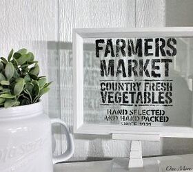 farmers market stenciled glass pedestal sign, crafts