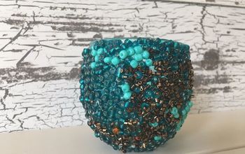 Glass Bead Vase / Candle Holder