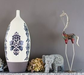 pottery barn inspired ceramic vase makeover, outdoor living